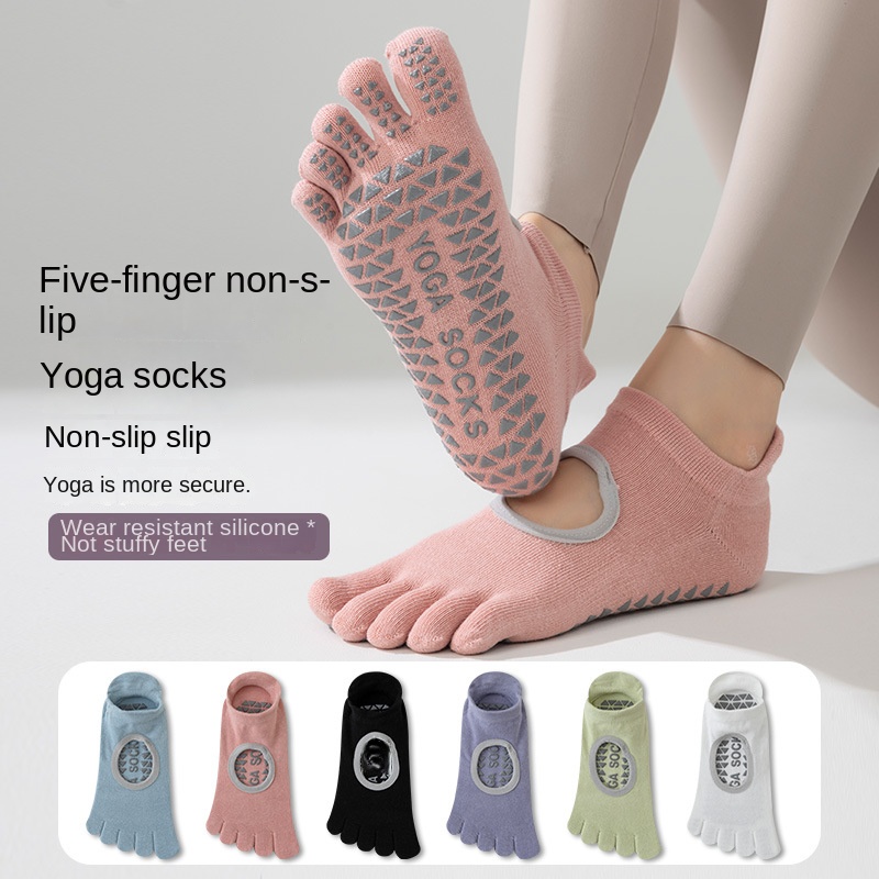 Medias Para Pilates Y Yoga - Women's Five-Finger Yoga Socks Professional Anti-Slip