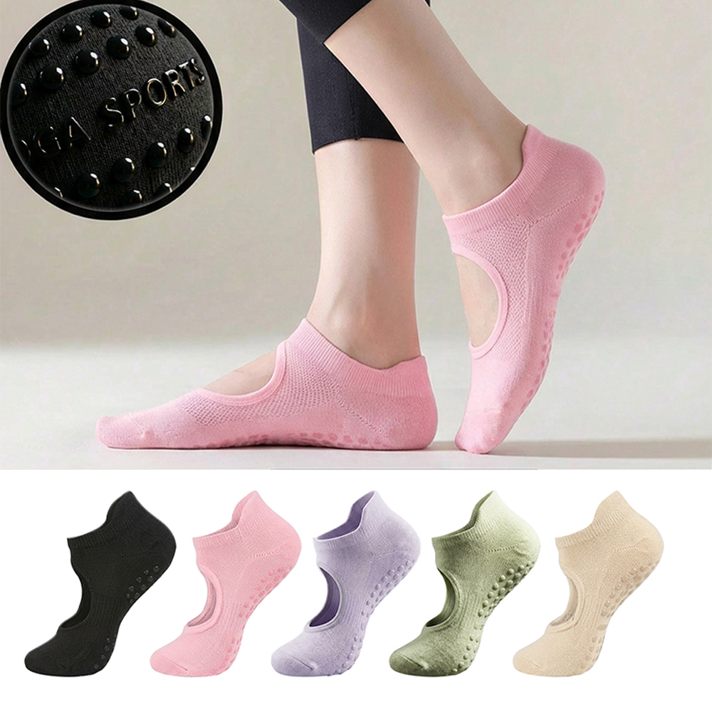Medias Para Pilates Y Yoga - 2/12PC Backless Non-slip Fitness Pilates Socks