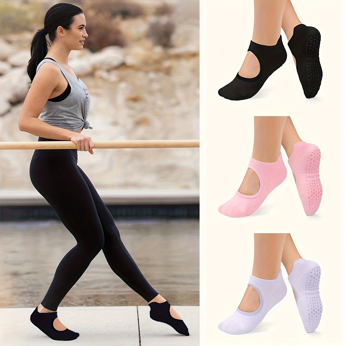 Non Slip Grip Women Socks for  - Medias Para Pilates Y Yoga review and price