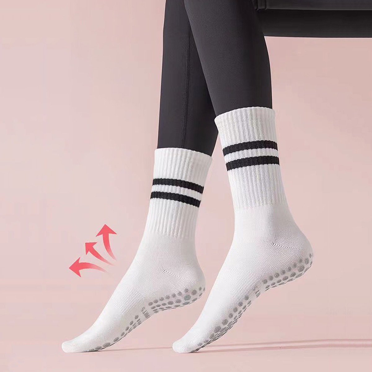 3 Pairs Long Yoga Socks with G - Medias Para Pilates Y Yoga review and price